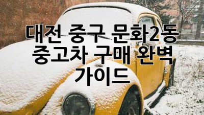 대전 중구 문화2동 중고차 구매 완벽 가이드